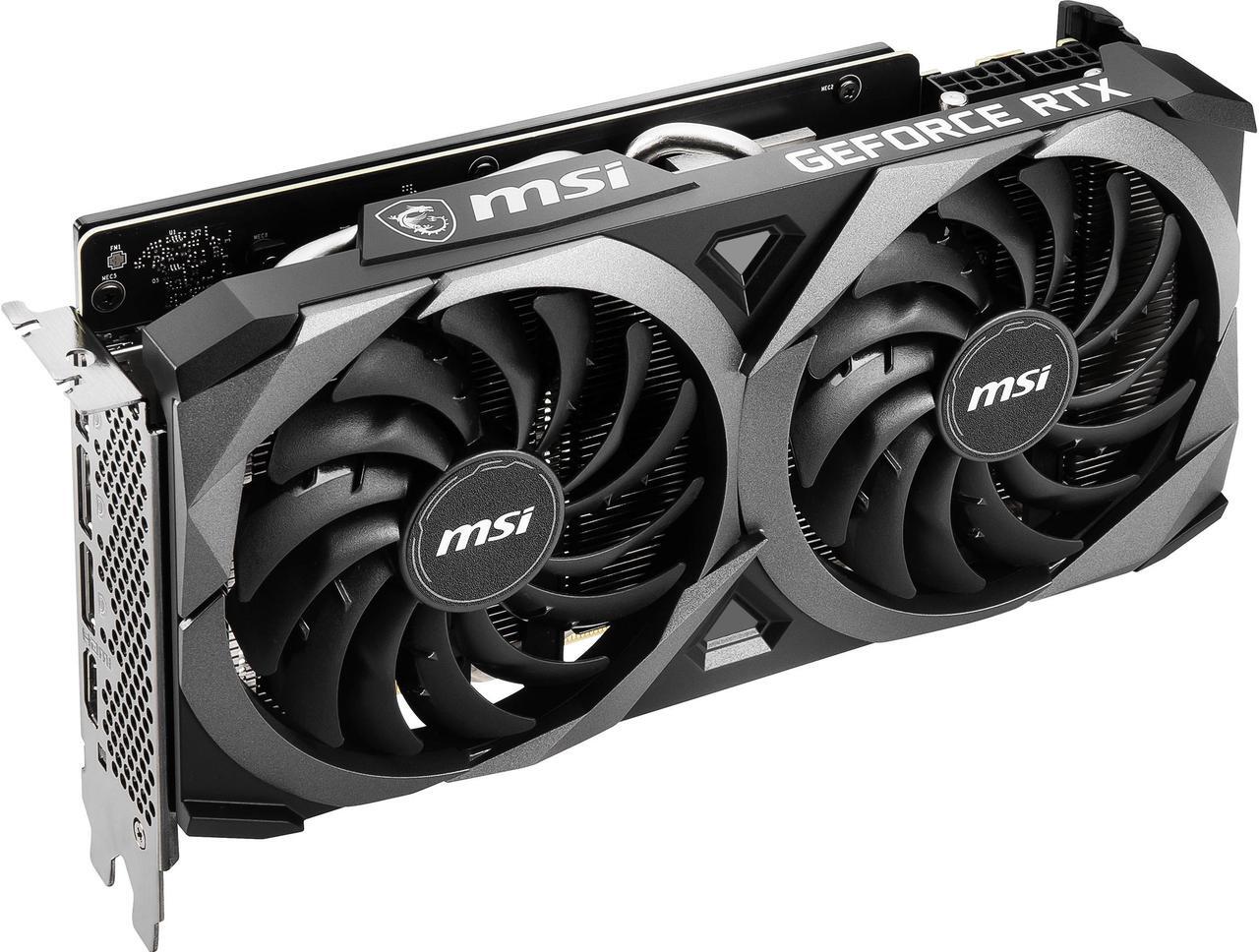 Alt view image 7 of 15 - MSI Ventus GeForce RTX 3070 8GB GDDR6 PCI Express 4.0 Graphics Card RTX 3070 VENTUS 2X