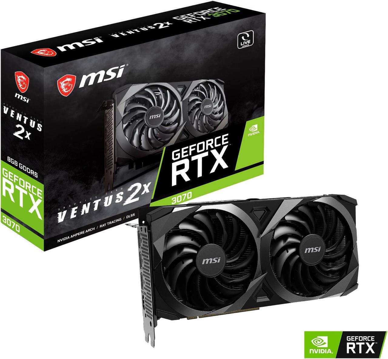 Alt view image 14 of 15 - MSI Ventus GeForce RTX 3070 8GB GDDR6 PCI Express 4.0 Graphics Card RTX 3070 VENTUS 2X