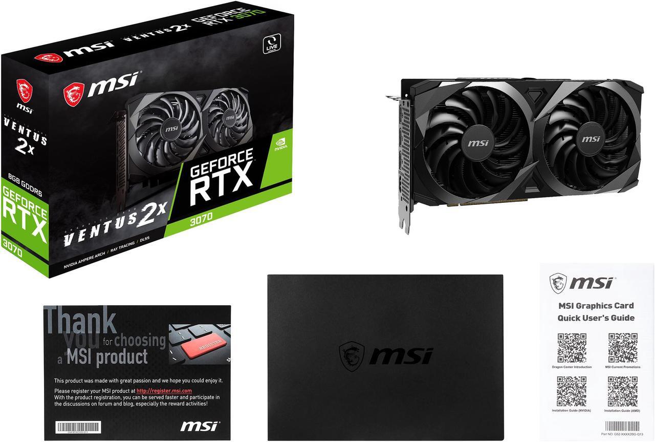 Alt view image 15 of 15 - MSI Ventus GeForce RTX 3070 8GB GDDR6 PCI Express 4.0 Graphics Card RTX 3070 VENTUS 2X
