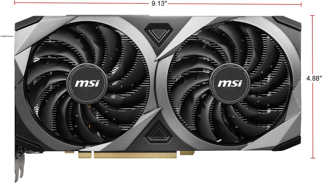Alt view image 2 of 15 - MSI Ventus GeForce RTX 3070 8GB GDDR6 PCI Express 4.0 Graphics Card RTX 3070 VENTUS 2X
