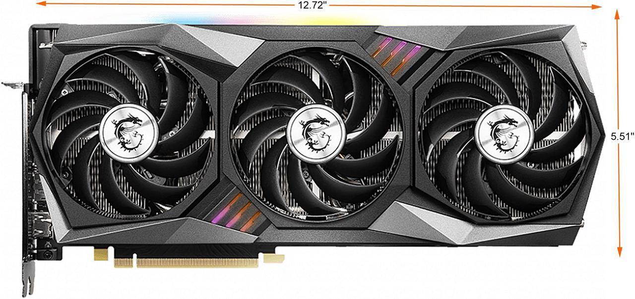 Alt view image 2 of 11 - MSI Gaming GeForce RTX 3060 12GB GDDR6 PCI Express 4.0 Video Card RTX 3060 Gaming X Trio 12G