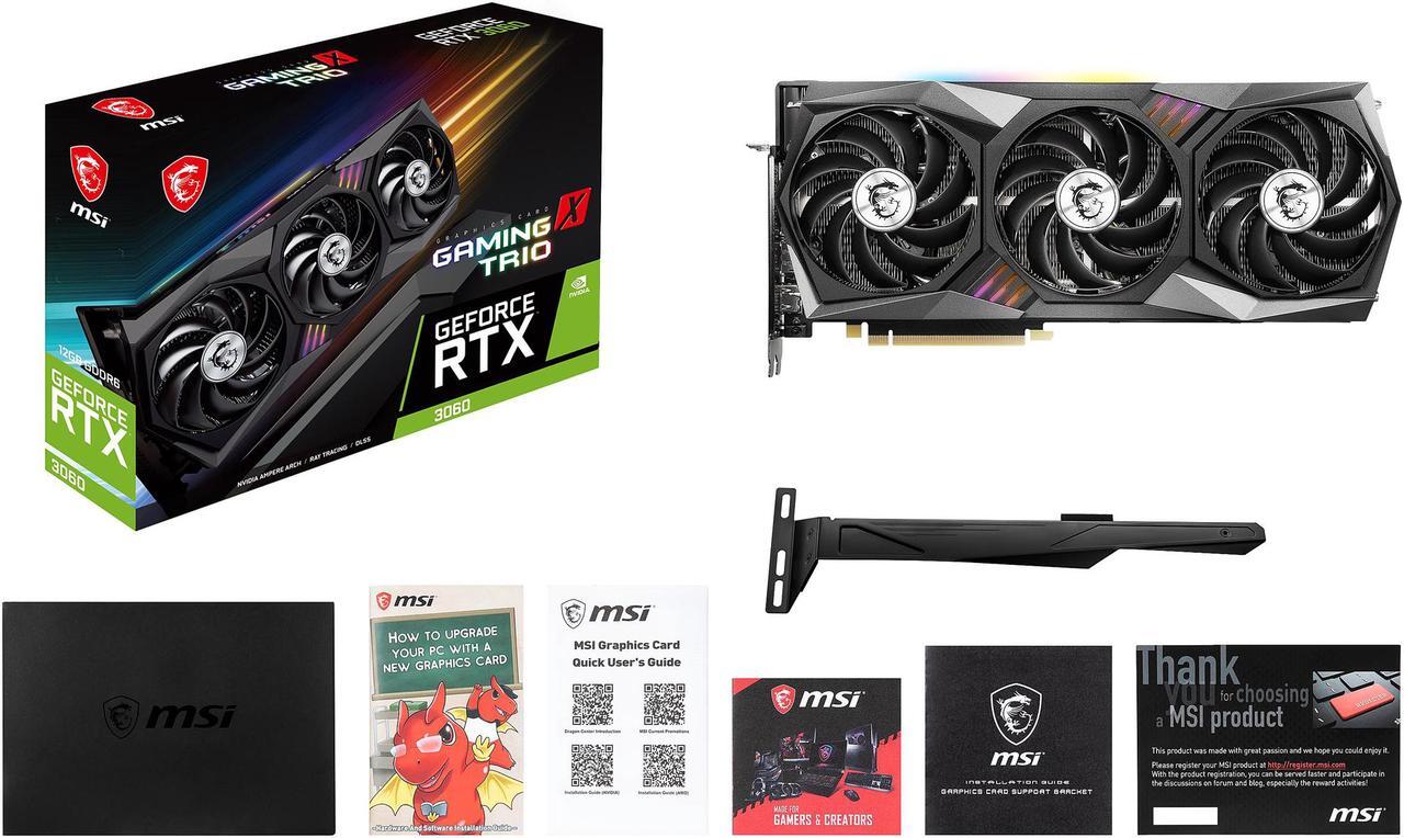Alt view image 10 of 11 - MSI Gaming GeForce RTX 3060 12GB GDDR6 PCI Express 4.0 Video Card RTX 3060 Gaming X Trio 12G
