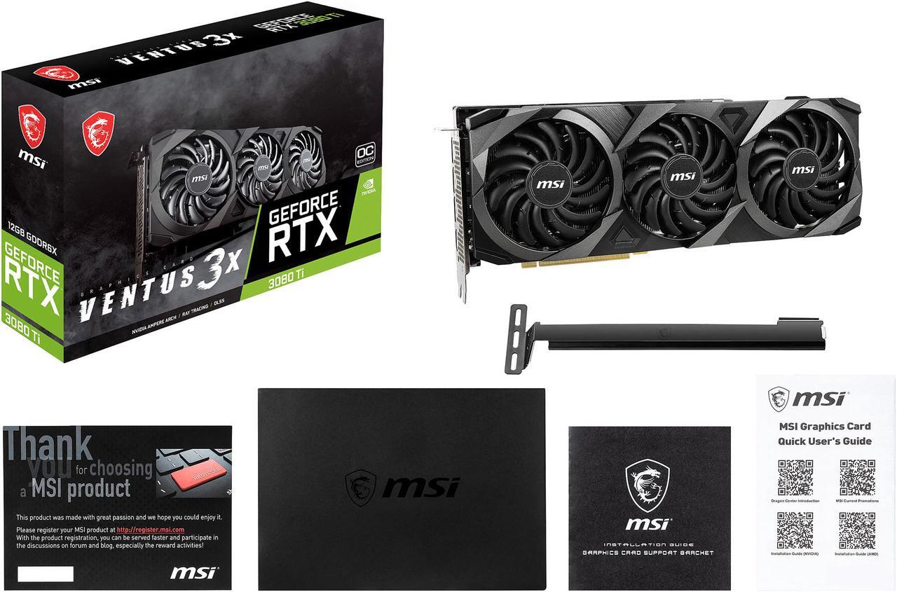 Alt view image 14 of 15 - MSI Ventus GeForce RTX 3080 Ti 12GB GDDR6X PCI Express 4.0 ATX Graphics Card RTX 3080 Ti Ventus 3X 12G OC