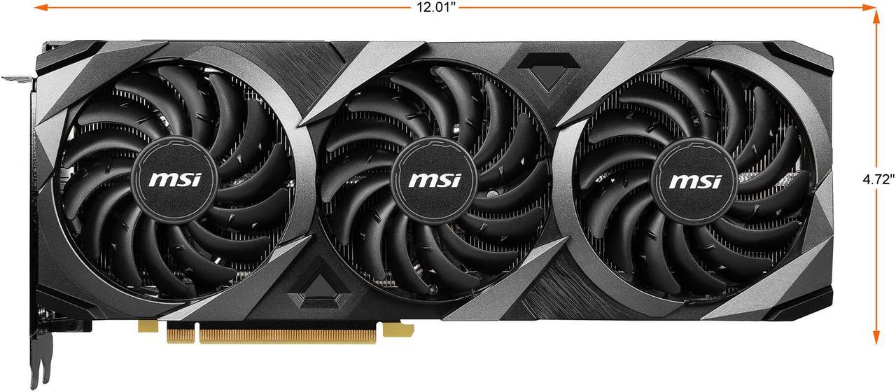 Alt view image 3 of 15 - MSI Ventus GeForce RTX 3080 Ti 12GB GDDR6X PCI Express 4.0 ATX Graphics Card RTX 3080 Ti Ventus 3X 12G OC