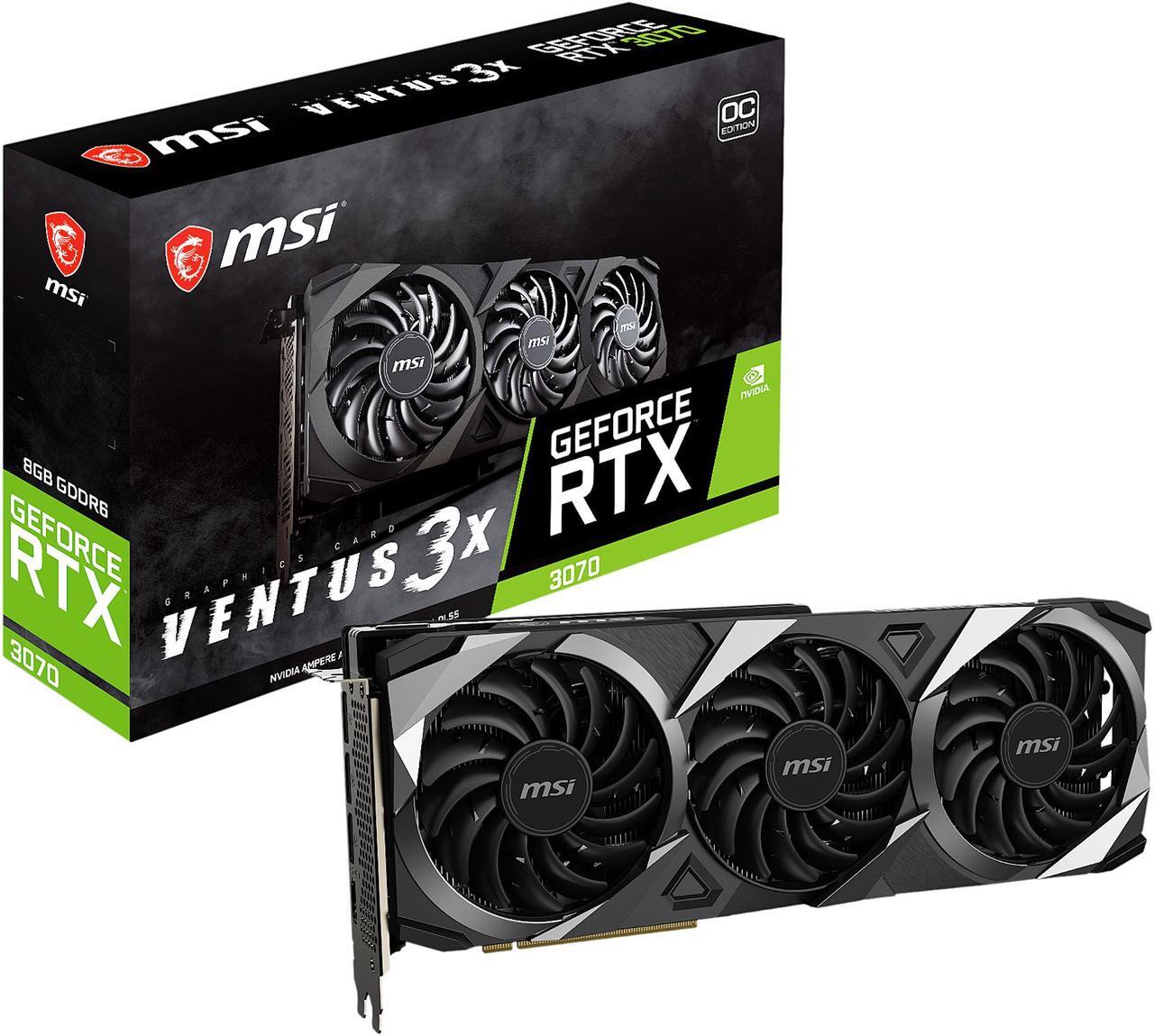 Alt view image 13 of 13 - MSI Ventus GeForce RTX 3070 8GB GDDR6 PCI Express 4.0 Graphics Card RTX 3070 Ventus 3X 8G OC LHR