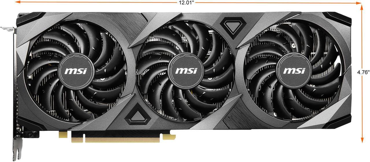 Alt view image 2 of 13 - MSI Ventus GeForce RTX 3070 8GB GDDR6 PCI Express 4.0 Graphics Card RTX 3070 Ventus 3X 8G OC LHR