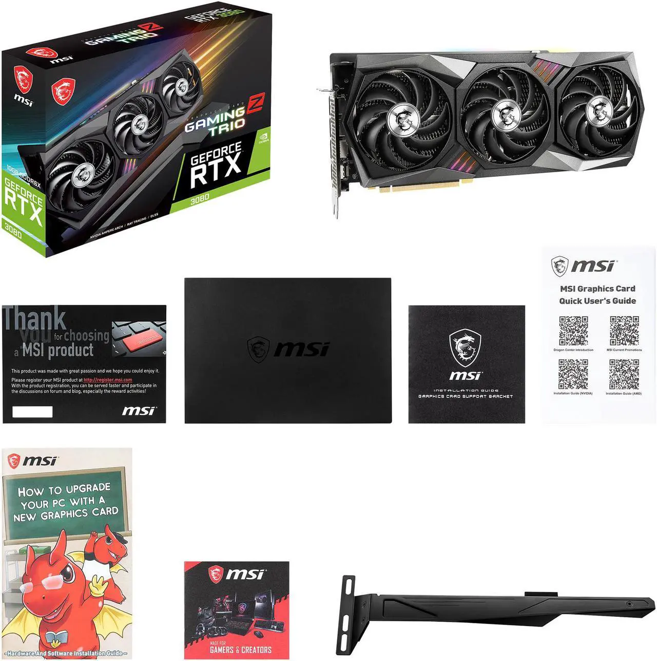 Alt view image 12 of 13 - MSI Gaming GeForce RTX 3080 10GB GDDR6X PCI Express 4.0 ATX Graphics Card RTX 3080 GAMING Z TRIO 10G LHR