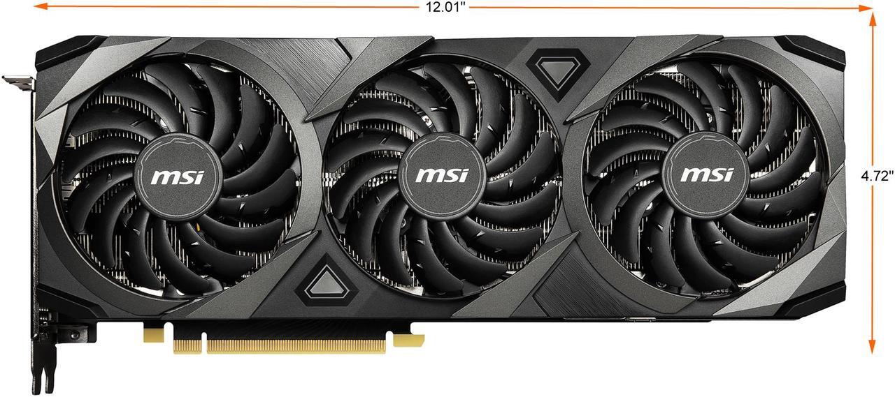 Alt view image 2 of 8 - MSI Ventus GeForce RTX 3080 10GB GDDR6X PCI Express 4.0 Video Card RTX 3080 VENTUS 3X 10G OC LHR