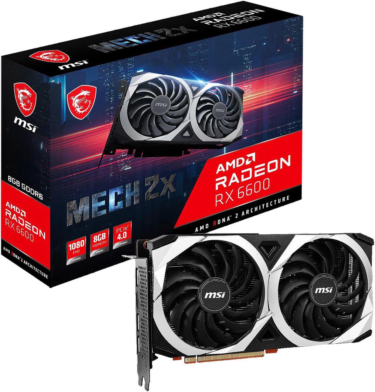 Alt view image 11 of 11 - MSI Mech Radeon RX 6600 8GB GDDR6 PCI Express 4.0 Video Card RX 6600 MECH 2X 8G