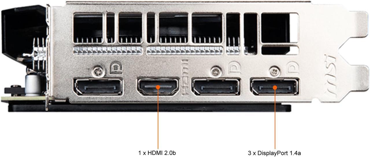 Alt view image 6 of 8 - MSI Ventus GeForce RTX 2060 6GB GDDR6 PCI Express 3.0 x16 ATX Video Card RTX 2060 VENTUS GP OC