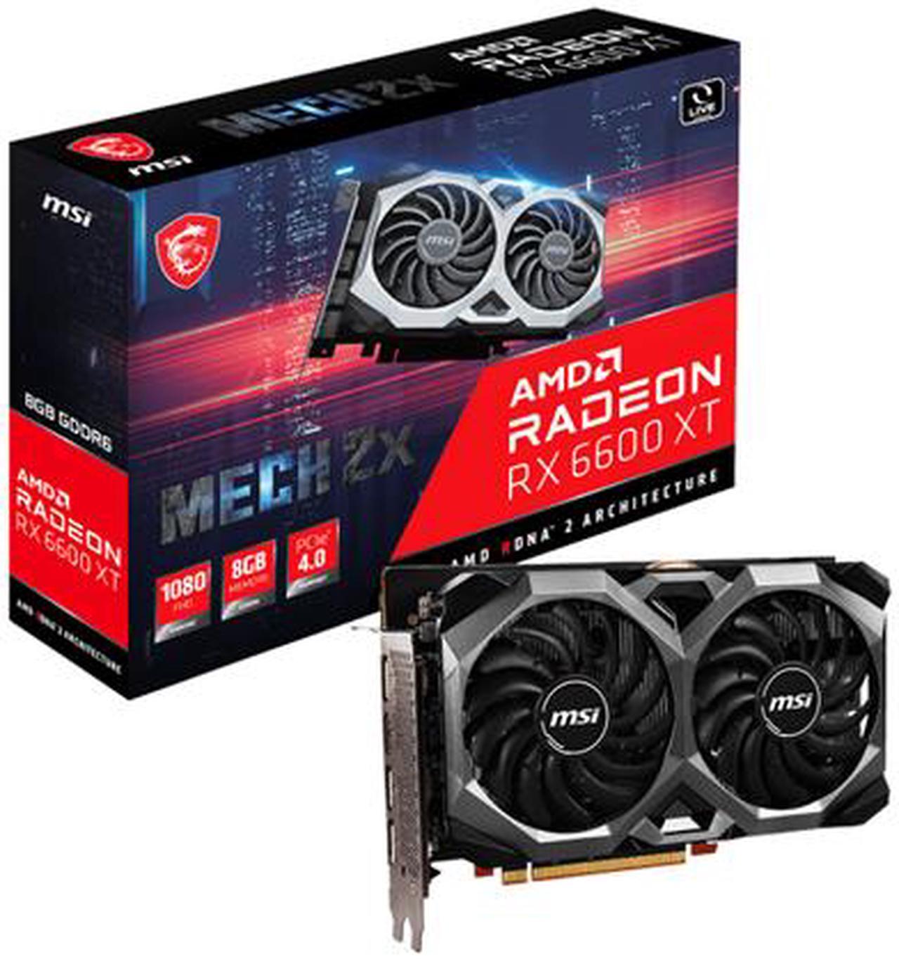 Alt view image 7 of 7 - MSI Radeon RX 6600 XT 8GB GDDR6 PCI Express 4.0 ATX Graphics Card RX 6600 XT MECH 2X 8G V1