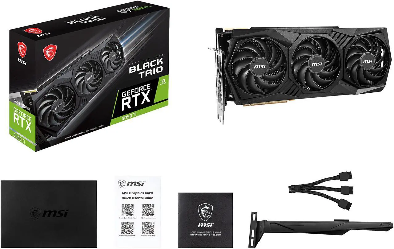 Alt view image 10 of 11 - MSI GeForce RTX 3090 Ti 24GB GDDR6X PCI Express 4.0 SLI Support ATX Graphics Card RTX 3090 TI BLACK TRIO 24G