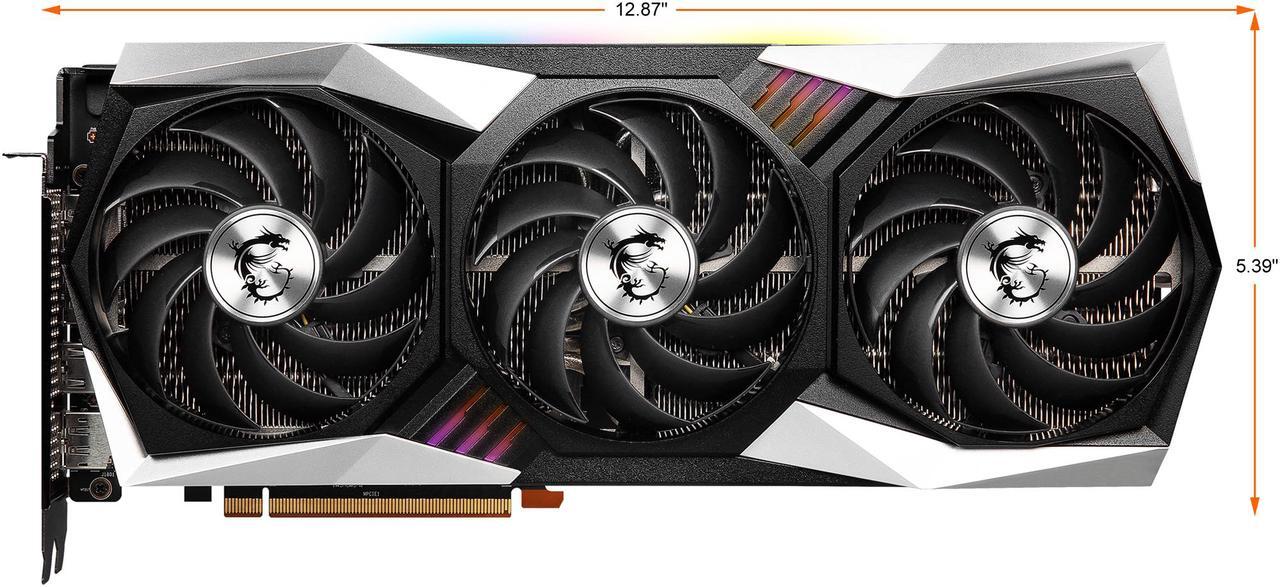 Alt view image 2 of 11 - MSI Gaming Radeon RX 6750 XT 12GB GDDR6 PCI Express 4.0 Graphics Card RX 6750 XT GAMING X TRIO 12G