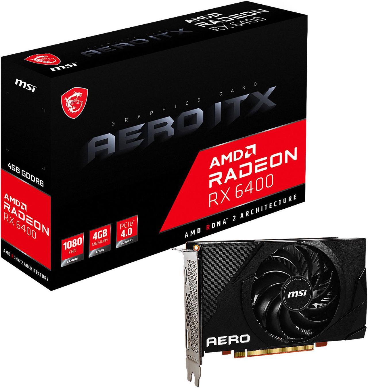 Alt view image 10 of 10 - MSI Radeon RX 6400 4GB GDDR6 PCI Express 4.0 Graphics Card RX 6400 AERO ITX 4G