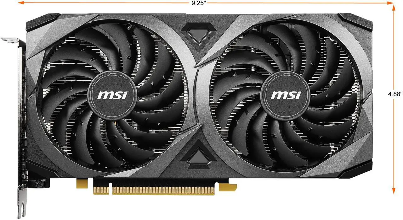 Alt view image 2 of 12 - MSI Ventus GeForce RTX 3060 Ti 8GB GDDR6 PCI Express 4.0 Graphics Card RTX 3060 Ti VENTUS 2X 8G OCV1 LHR