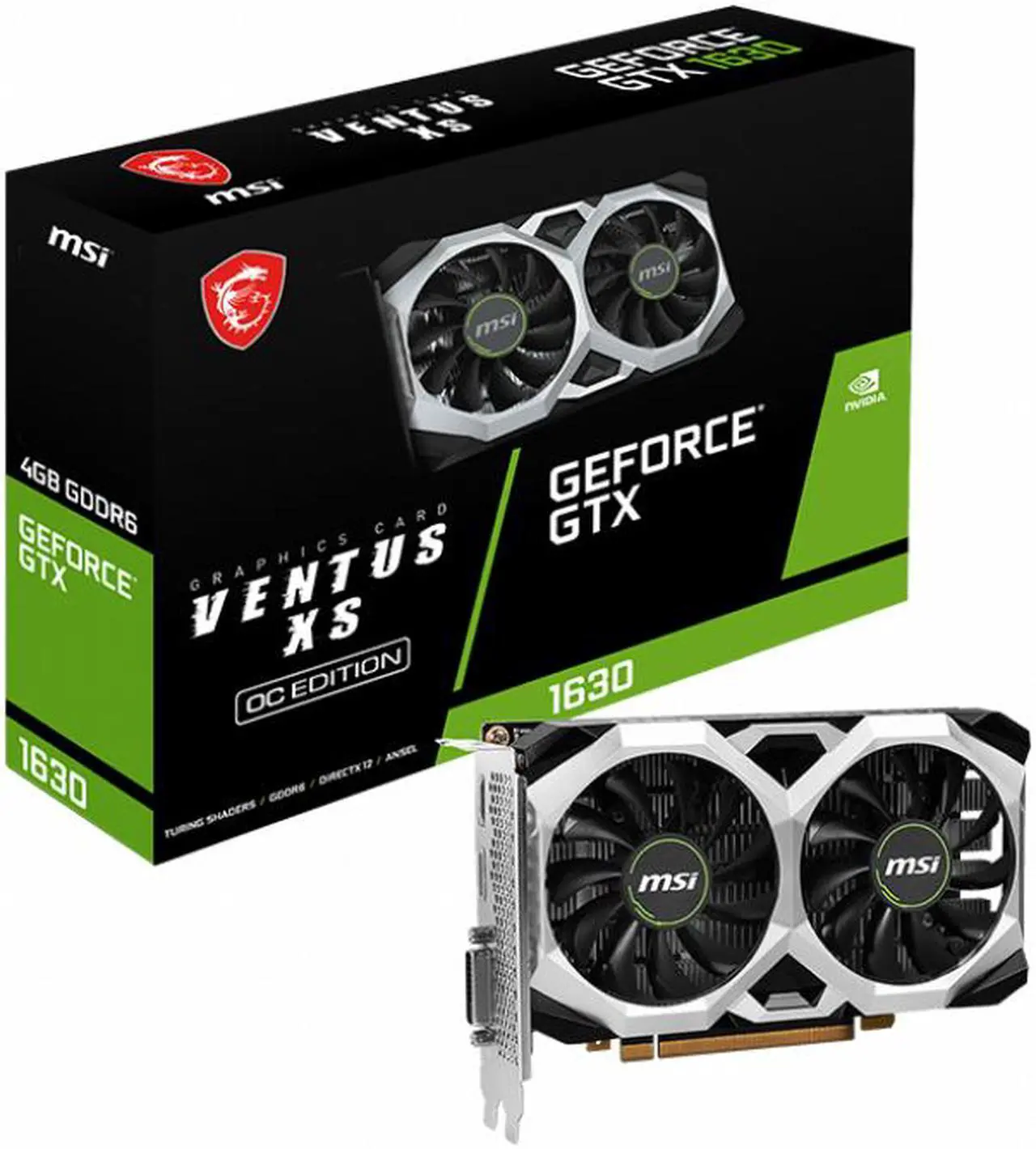 Alt view image 5 of 5 - MSI Ventus GeForce GTX 1630 4GB GDDR6 PCI Express 3.0 Graphics Card GTX 1630 VENTUS XS 4G OC