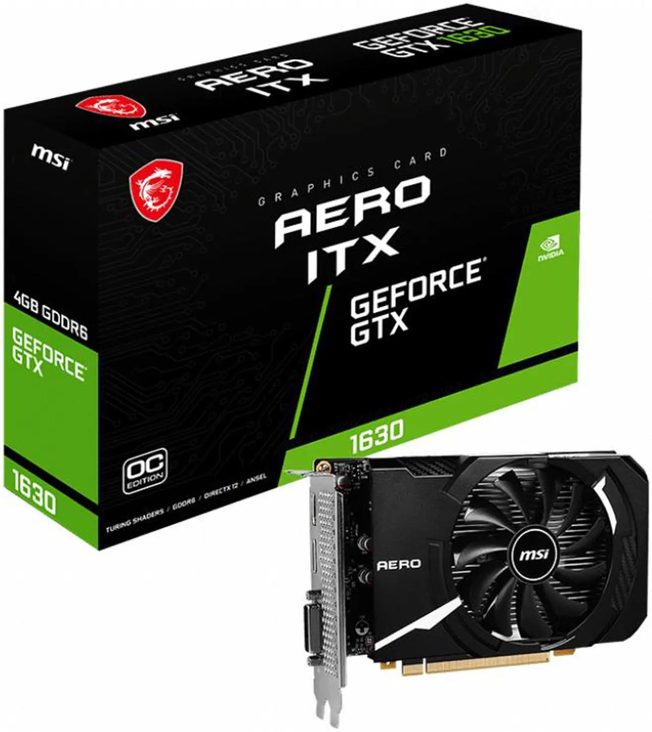 Alt view image 5 of 5 - MSI AERO GeForce GTX 1630 4GB GDDR6 PCI Express 3.0 SLI Support ITX Graphics Card GTX 1630 AERO ITX 4G OC
