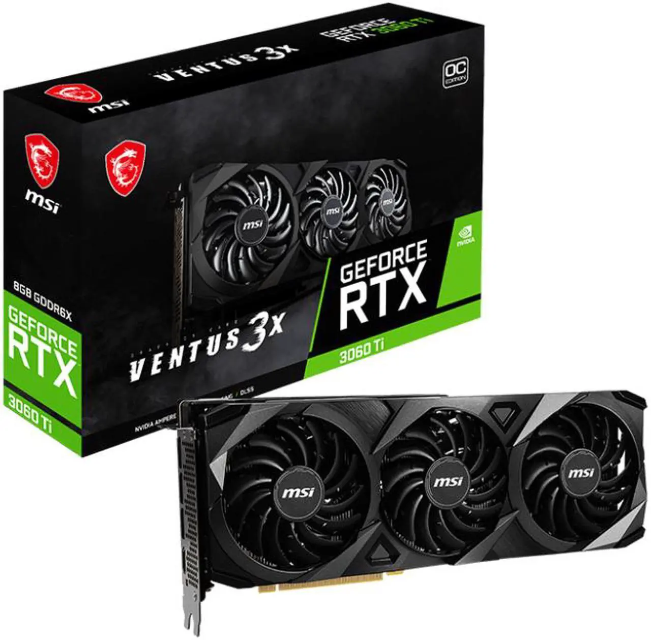 Alt view image 6 of 6 - MSI Ventus GeForce RTX 3060 Ti 8GB GDDR6X PCI Express 4.0 ATX Graphics Card RTX 3060 Ti VENTUS 3X 8GD6X OC