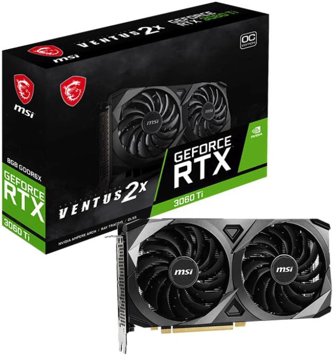 Alt view image 6 of 6 - MSI Ventus GeForce RTX 3060 Ti 8GB GDDR6X PCI Express 4.0 Graphics Card RTX 3060 TI VENTUS 2X 8GD6X OC