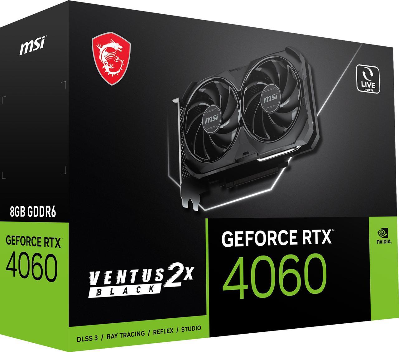 Alt view image 9 of 10 - MSI Ventus GeForce RTX 4060 8GB GDDR6 PCI Express 4.0 x8 ATX Video Card RTX 4060 VENTUS 2X BLACK 8G