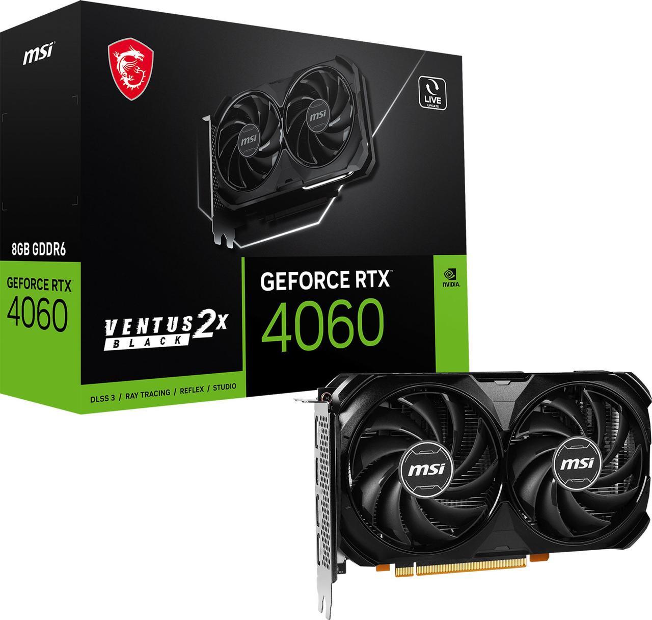 Alt view image 10 of 10 - MSI Ventus GeForce RTX 4060 8GB GDDR6 PCI Express 4.0 x8 ATX Video Card RTX 4060 VENTUS 2X BLACK 8G