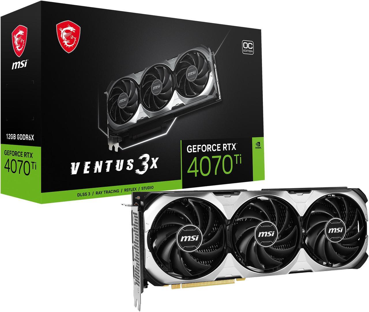 Alt view image 10 of 10 - MSI Ventus GeForce RTX 4070 Ti 12GB GDDR6X PCI Express 4.0 ATX Graphics Card RTX 4070 Ti VENTUS 3X E 12G OC