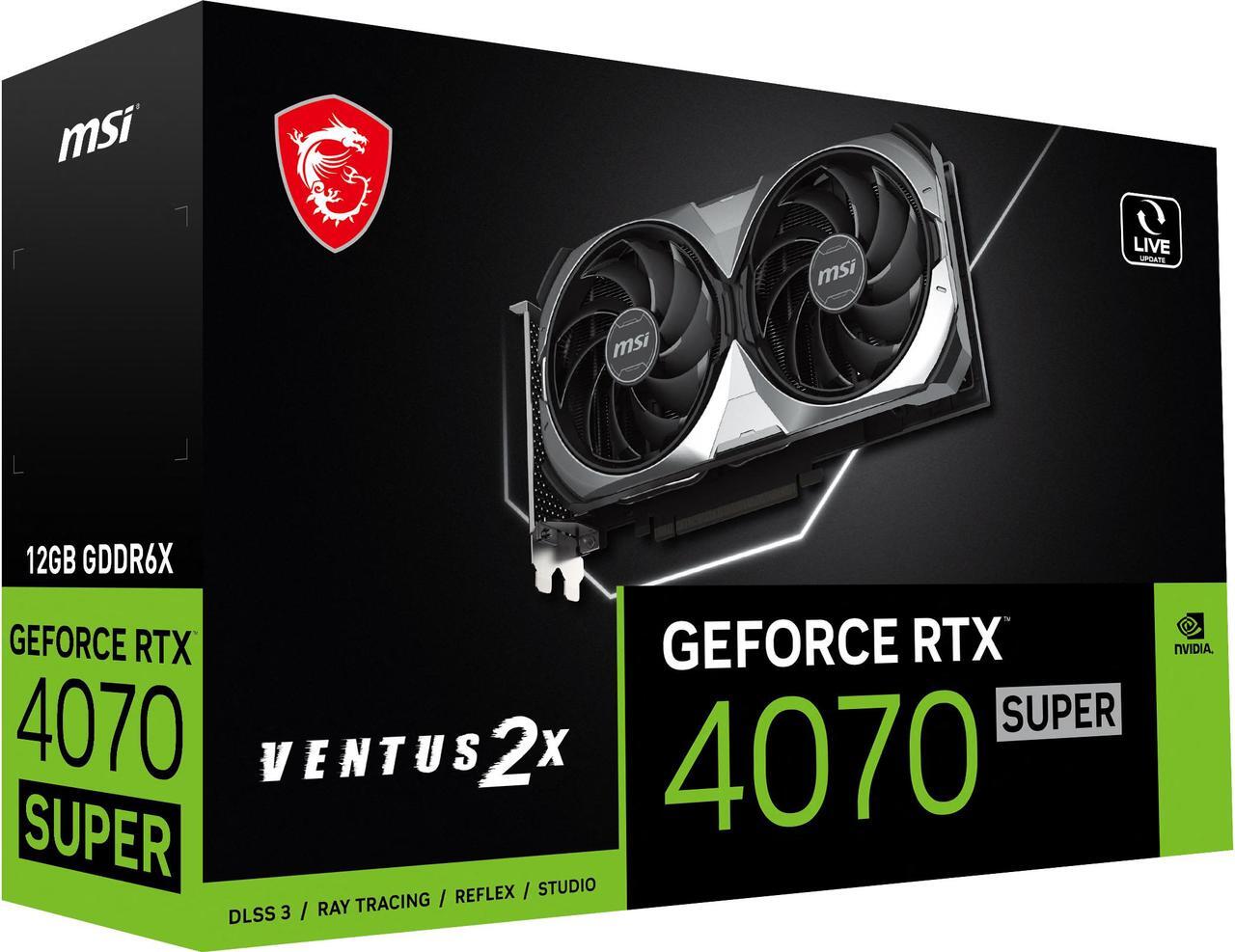 Alt view image 10 of 11 - MSI Ventus GeForce RTX 4070 SUPER 12GB GDDR6X PCI Express 4.0 ATX Graphics Card RTX 4070 SUPER 12G VENTUS 2X