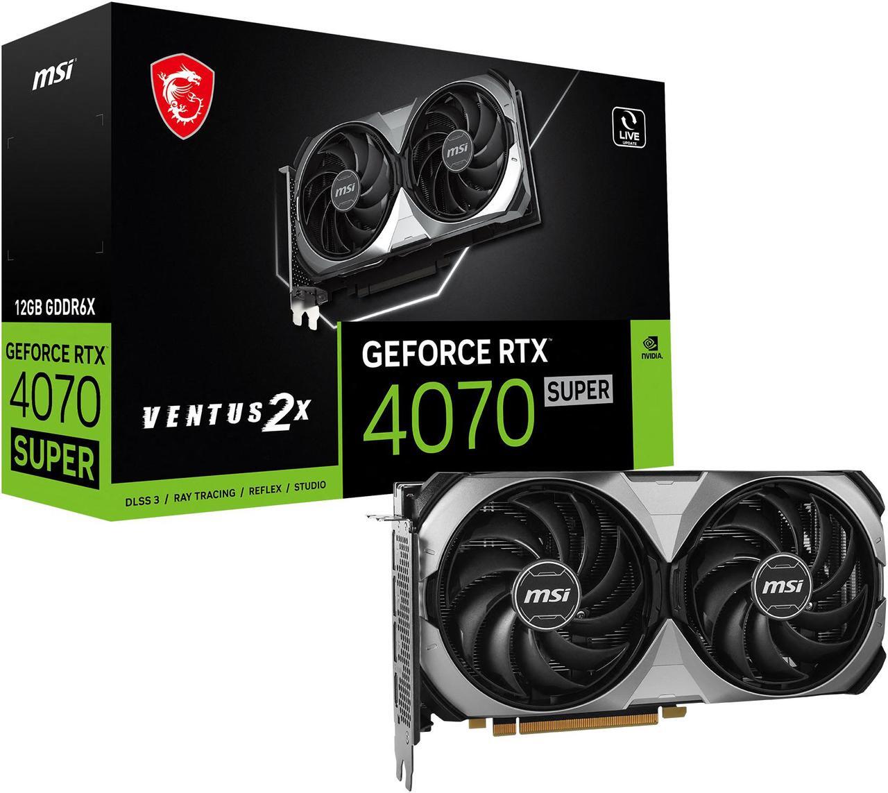 Alt view image 11 of 11 - MSI Ventus GeForce RTX 4070 SUPER 12GB GDDR6X PCI Express 4.0 ATX Graphics Card RTX 4070 SUPER 12G VENTUS 2X