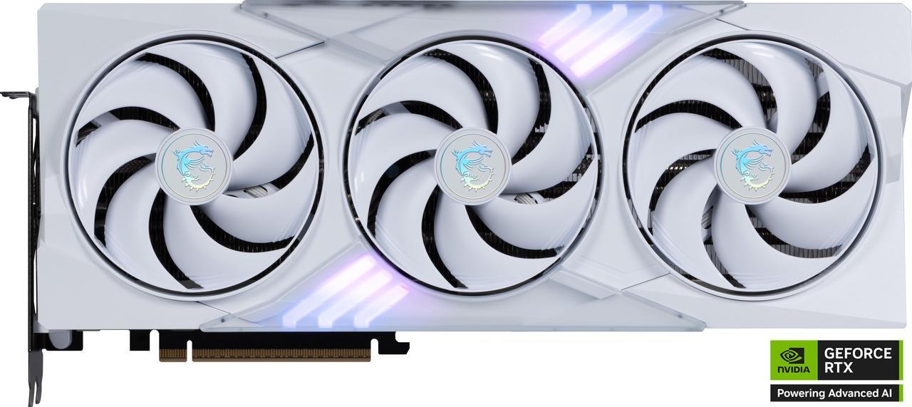 Alt view image 2 of 13 - MSI Gaming GeForce RTX 5080 16GB GDDR7 PCI Express 5.0 Graphics Card RTX 5080 16G GAMING TRIO OC WHITE