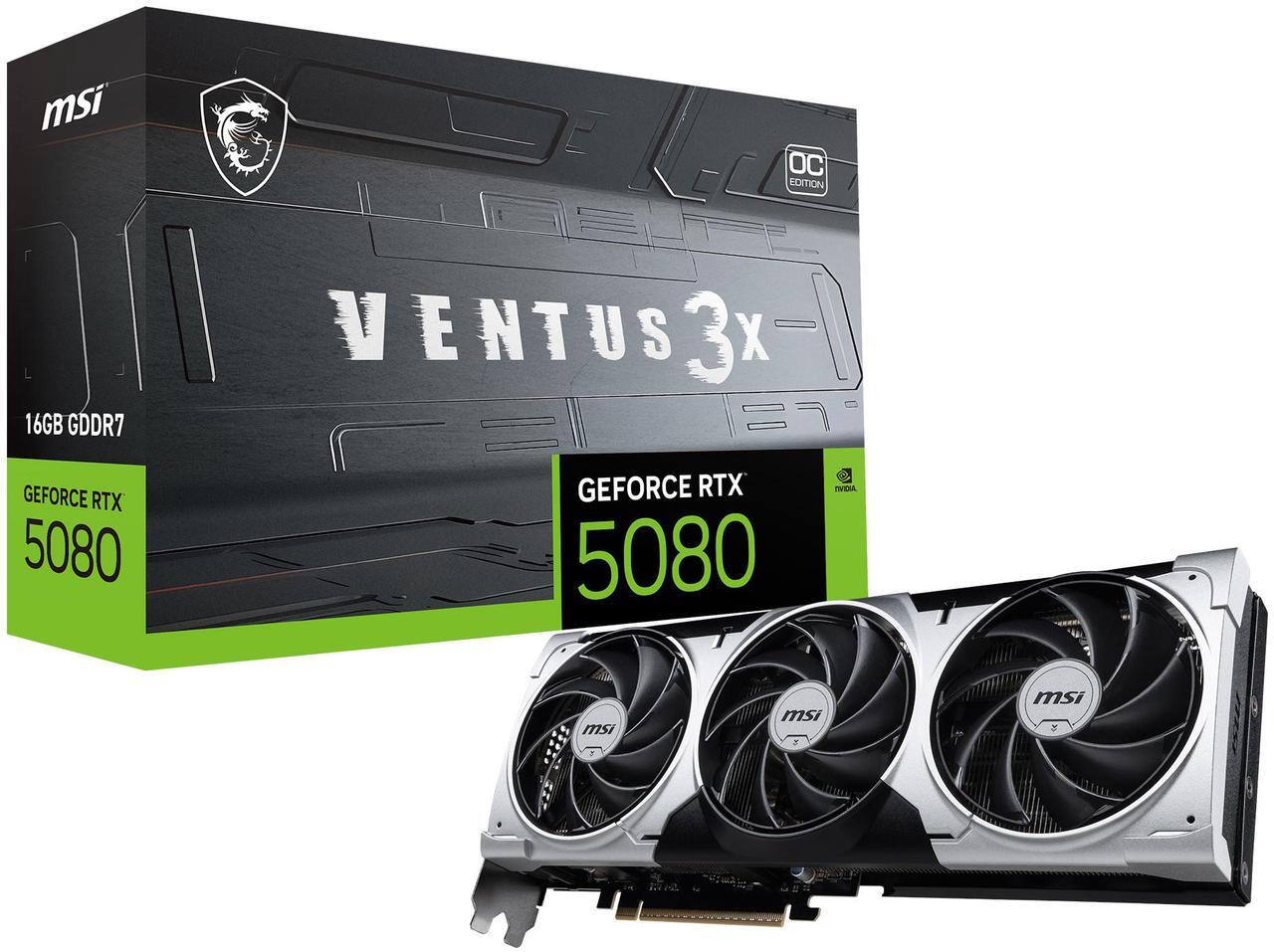 Alt view image 13 of 13 - MSI Ventus GeForce RTX 5080 16GB GDDR7 PCI Express 5.0 Graphics Card RTX 5080 16G VENTUS 3X OC PLUS