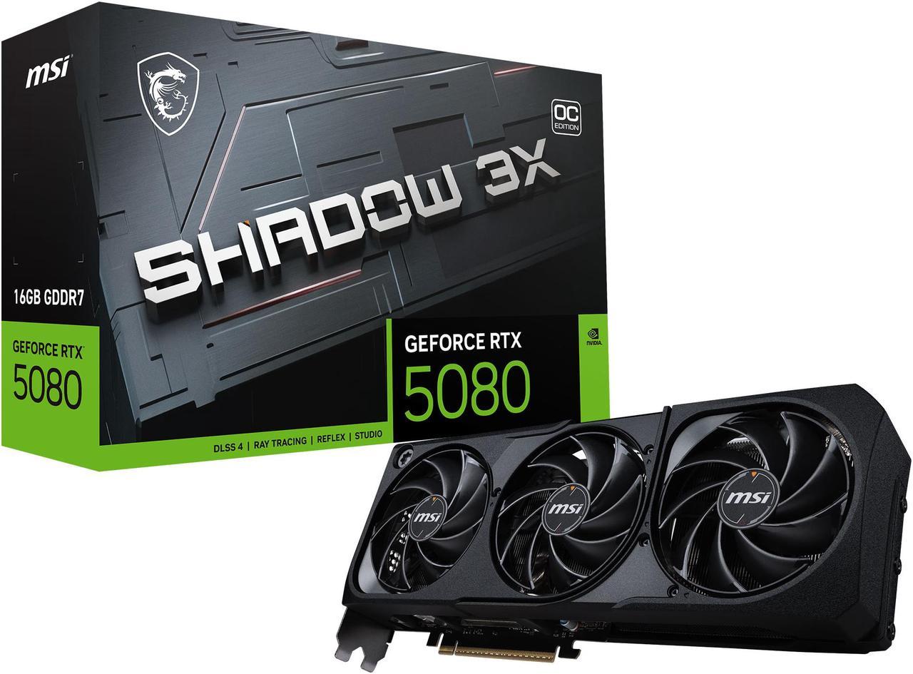 Alt view image 11 of 11 - MSI SHADOW GeForce RTX 5080 16GB GDDR7 PCI Express 5.0 Graphics Card RTX 5080 16G SHADOW 3X OC