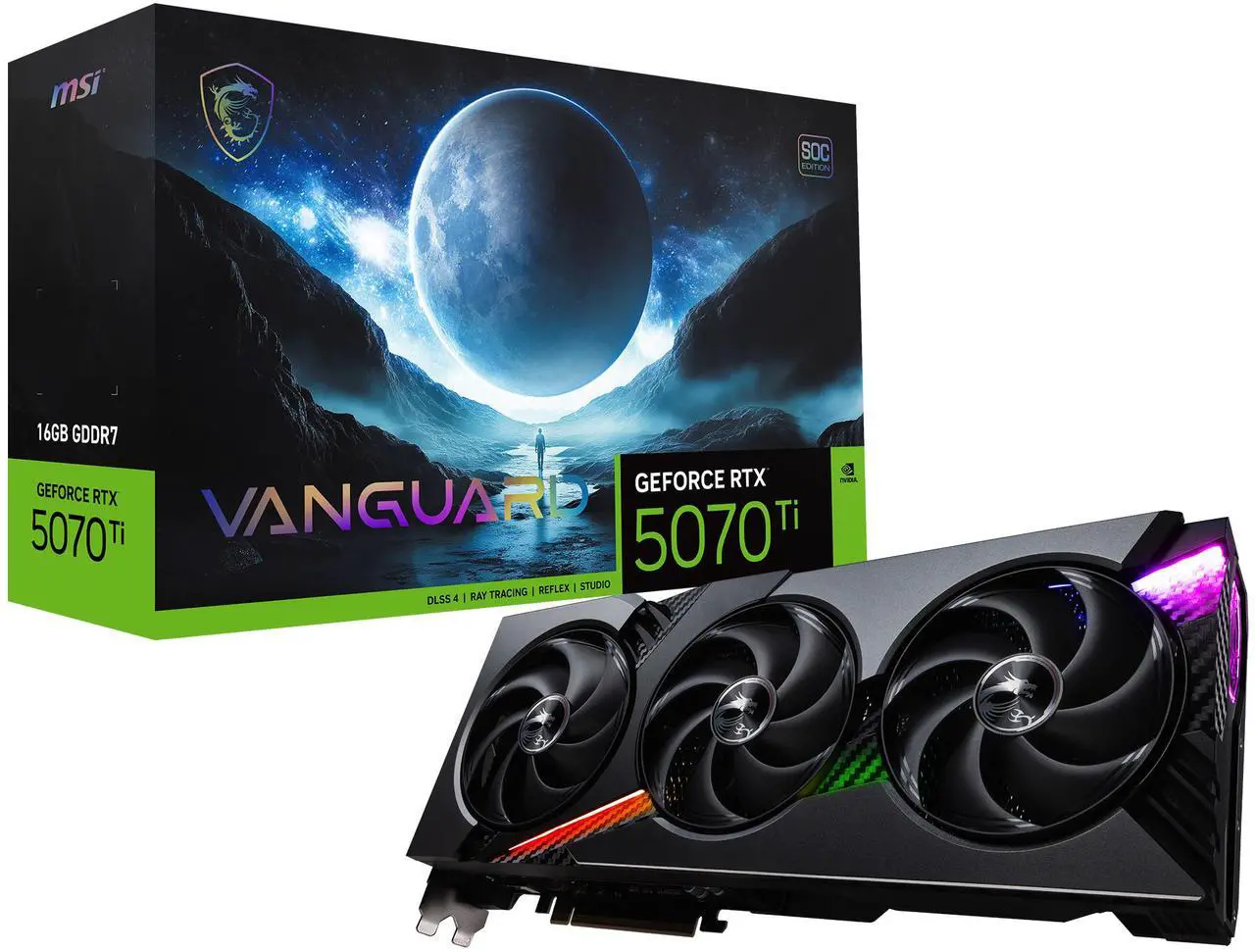 Alt view image 13 of 13 - MSI VANGUARD GeForce RTX 5070 Ti 16GB GDDR7 PCI Express 5.0 Graphics Card RTX 5070 Ti 16G VANGUARD SOC
