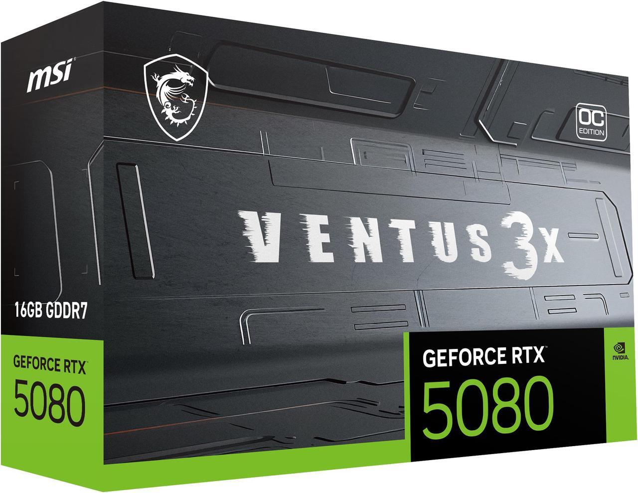 Alt view image 13 of 13 - MSI Ventus GeForce RTX 5080 16GB GDDR7 PCI Express 5.0 Graphics Card RTX 5080 16G VENTUS 3X OC