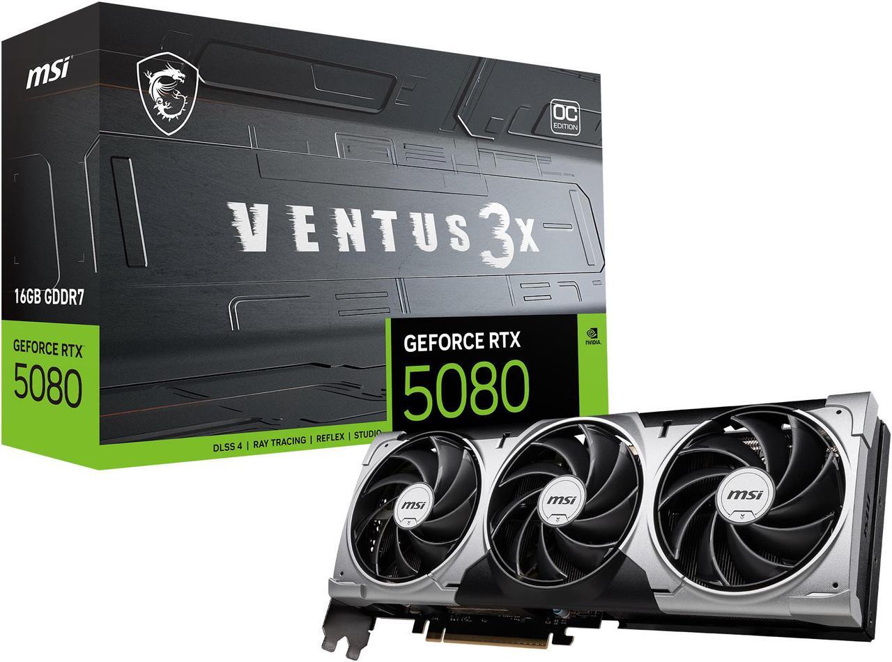 Alt view image 12 of 13 - MSI Ventus GeForce RTX 5080 16GB GDDR7 PCI Express 5.0 Graphics Card RTX 5080 16G VENTUS 3X OC