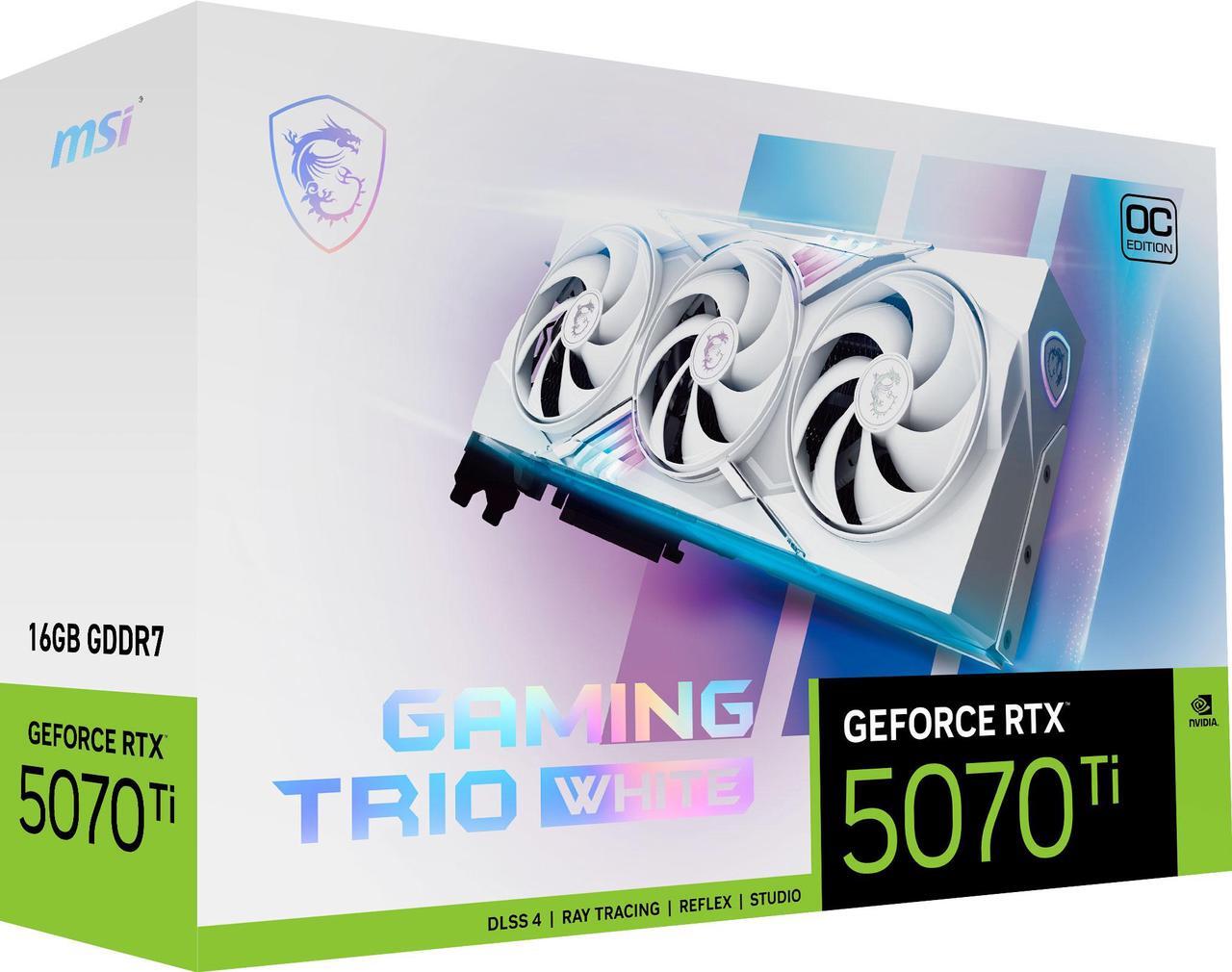 Alt view image 12 of 13 - MSI Gaming GeForce RTX 5070 Ti 16GB GDDR7 PCI Express 5.0 Graphics Card RTX 5070 Ti 16G GAMING TRIO OC WHITE
