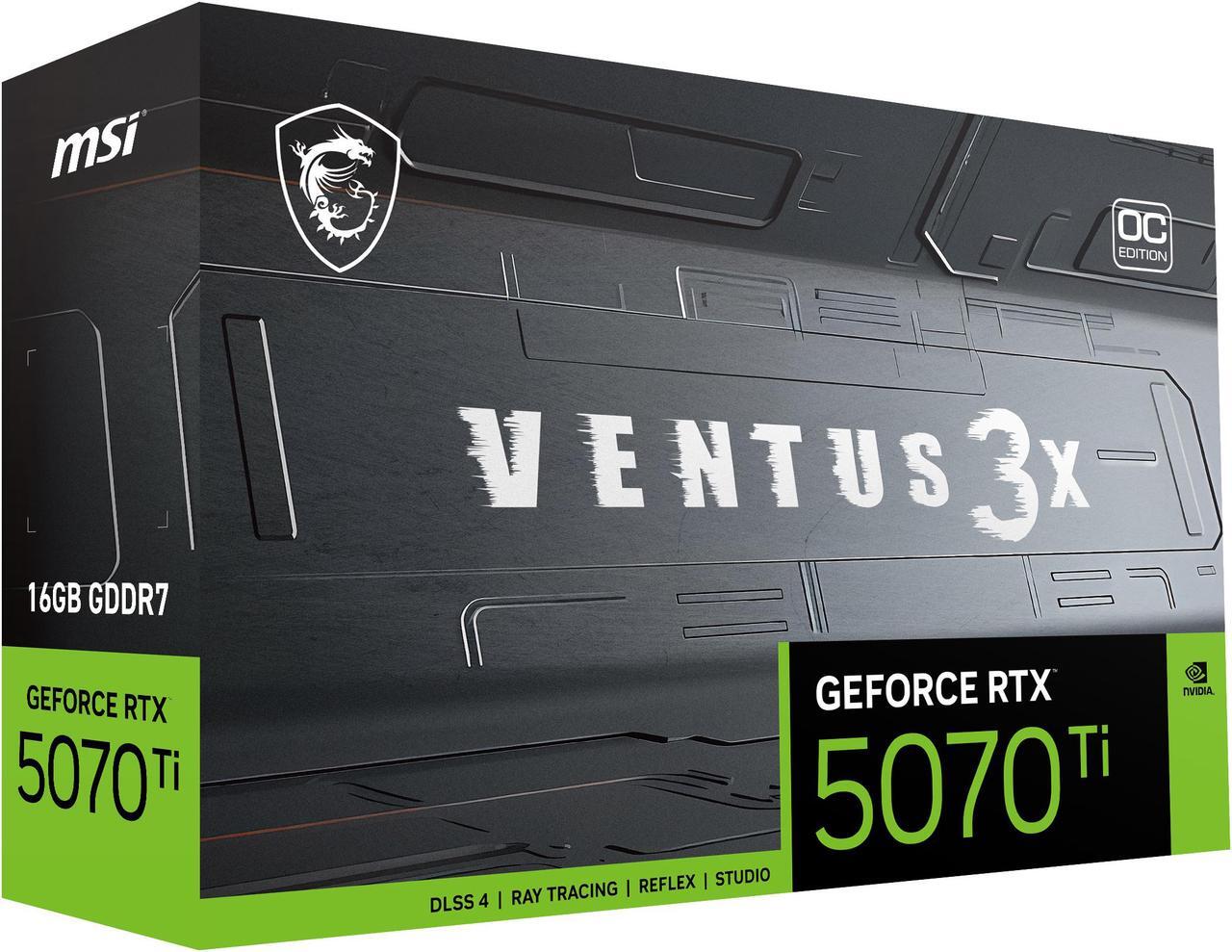 Alt view image 10 of 11 - MSI Ventus GeForce RTX 5070 Ti 16GB GDDR7 PCI Express 5.0 Graphics Card RTX 5070 TI 16G VENTUS 3X OC