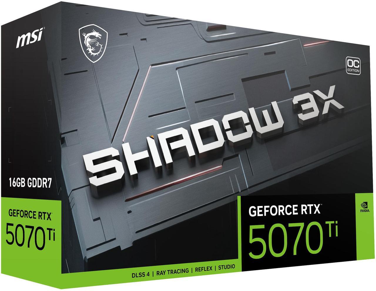 Alt view image 11 of 12 - MSI SHADOW GeForce RTX 5070 Ti 16GB GDDR7 PCI Express 5.0 Graphics Card RTX 5070 TI 16G SHADOW 3X OC
