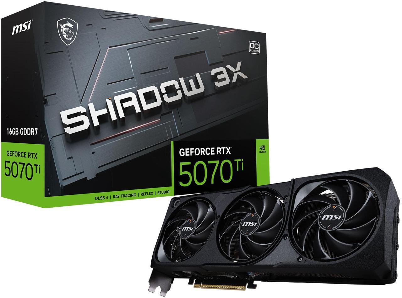 Alt view image 12 of 12 - MSI SHADOW GeForce RTX 5070 Ti 16GB GDDR7 PCI Express 5.0 Graphics Card RTX 5070 TI 16G SHADOW 3X OC