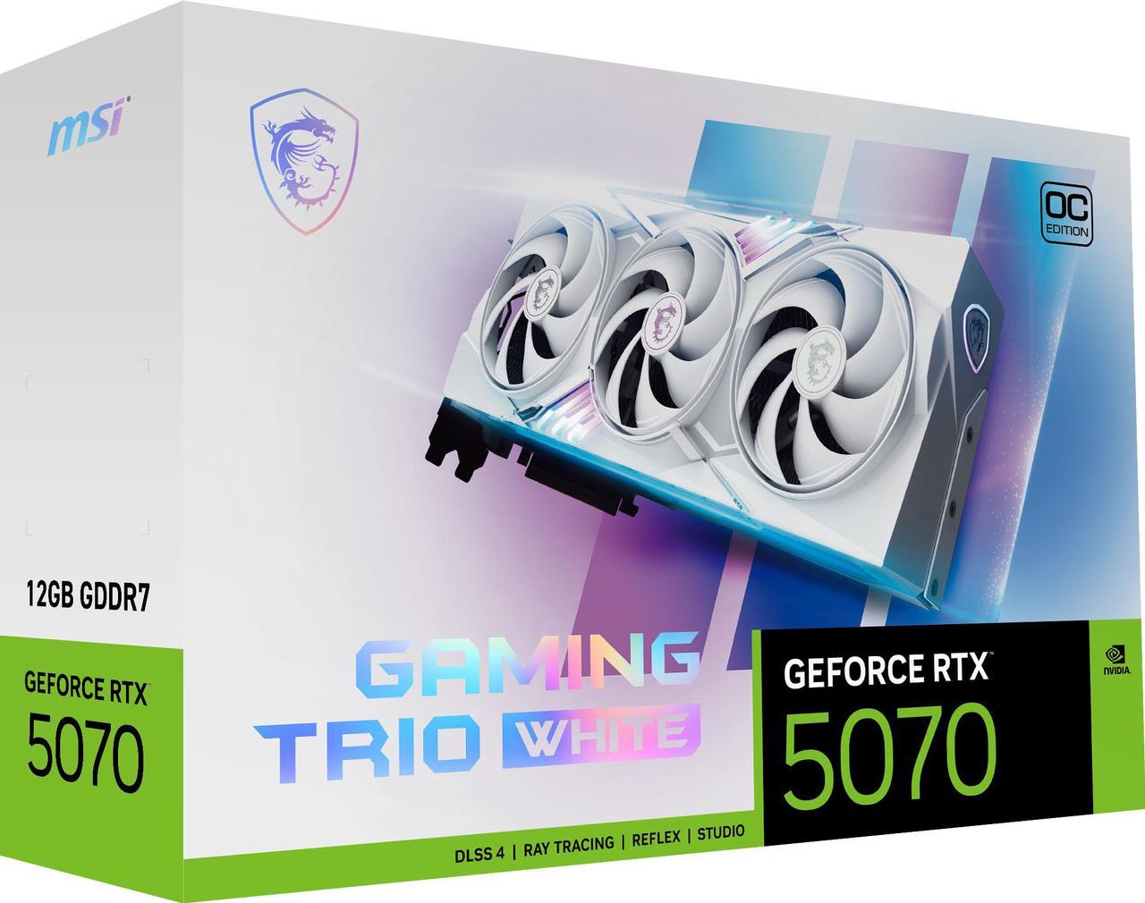 Alt view image 11 of 12 - MSI Gaming GeForce RTX 5070 12GB GDDR7 PCI Express 5.0 Graphics Card RTX 5070 12G GAMING TRIO OC WHITE