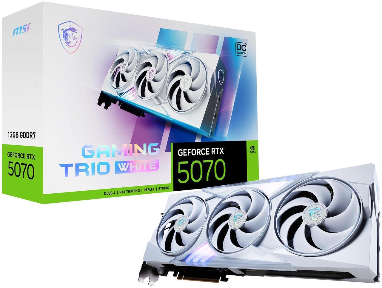 Alt view image 12 of 12 - MSI Gaming GeForce RTX 5070 12GB GDDR7 PCI Express 5.0 Graphics Card RTX 5070 12G GAMING TRIO OC WHITE
