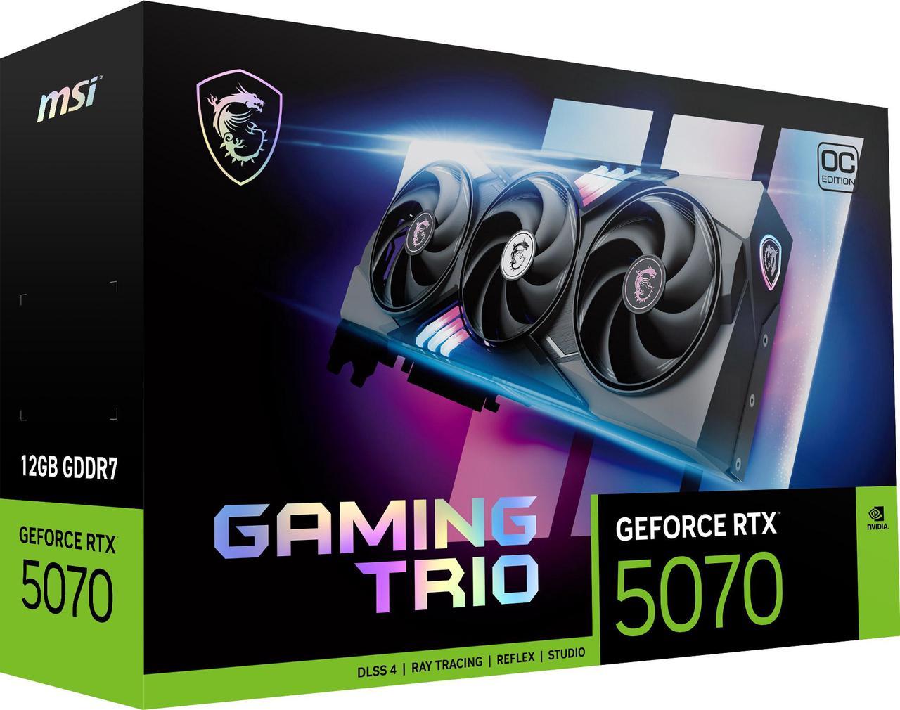 Alt view image 12 of 13 - MSI Gaming GeForce RTX 5070 12GB GDDR7 PCI Express 5.0 Graphics Card RTX 5070 12G GAMING TRIO OC