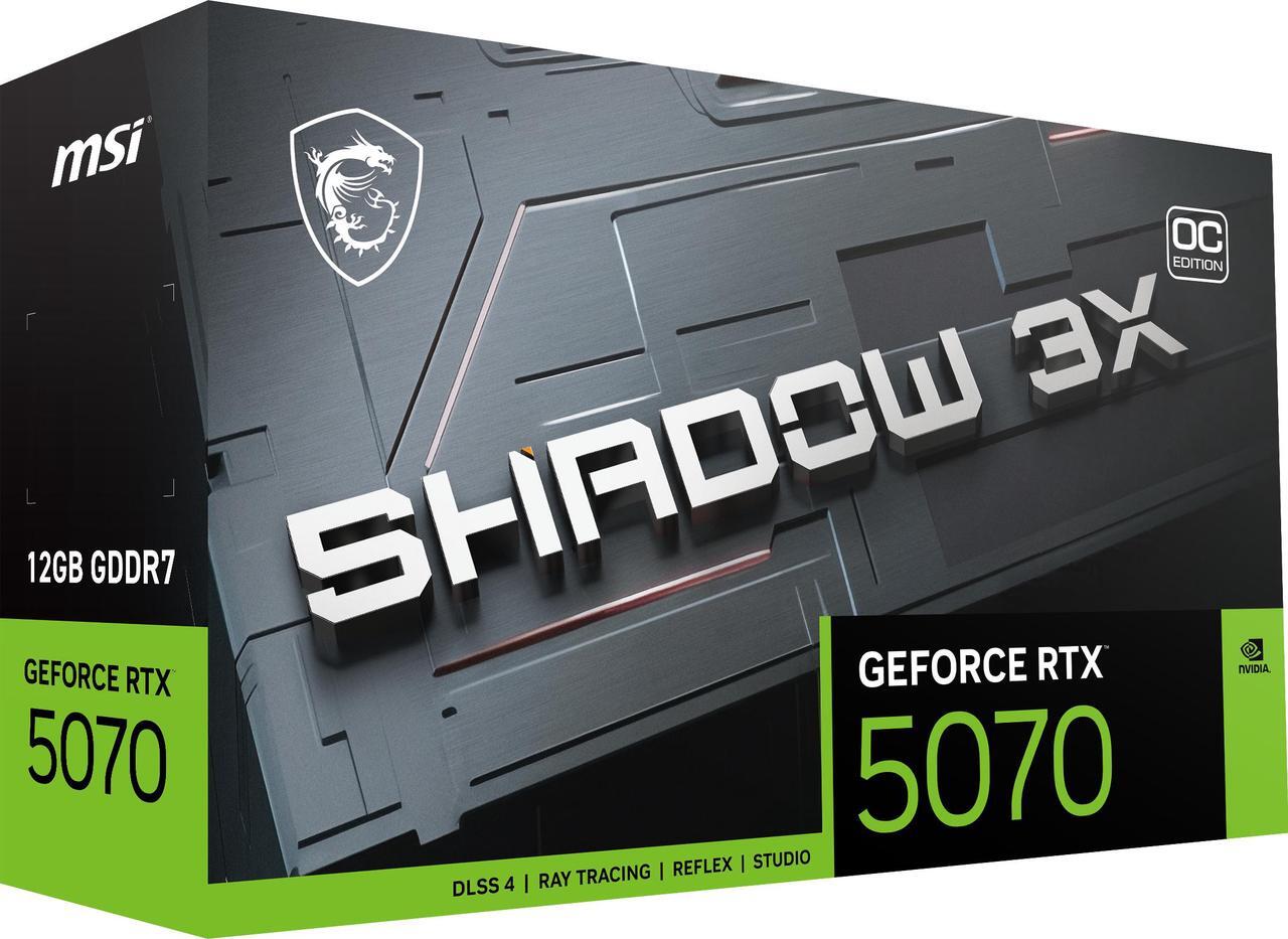 Alt view image 10 of 11 - MSI SHADOW GeForce RTX 5070 12GB GDDR7 PCI Express 5.0 Graphics Card RTX 5070 12G SHADOW 3X OC