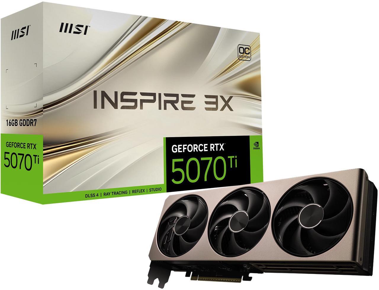 Alt view image 8 of 8 - MSI INSPIRE GeForce RTX 5070 Ti 16GB GDDR7 PCI Express 5.0 Graphics Card RTX 5070 Ti 16G INSPIRE 3X OC