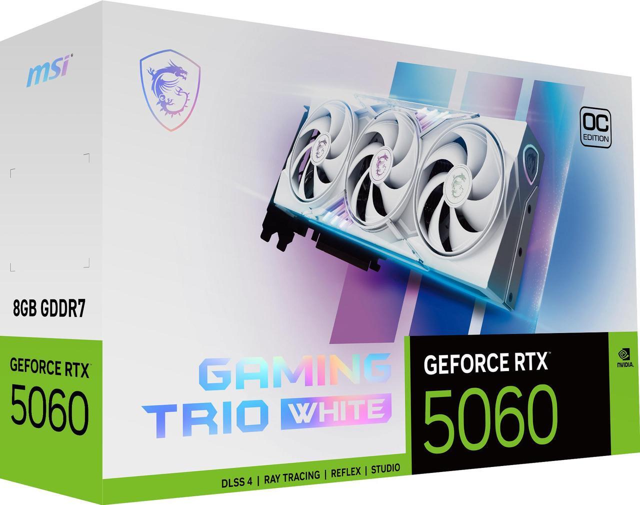 Alt view image 11 of 12 - MSI Gaming GeForce RTX 5060 8GB GDDR7 PCI Express 5.0 x 16 (use x8) Graphics Card RTX 5060 8G GAMING TRIO OC WHITE