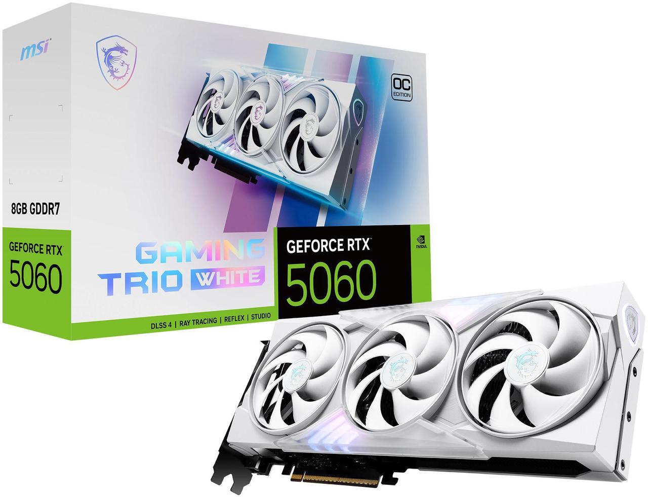 Alt view image 12 of 12 - MSI Gaming GeForce RTX 5060 8GB GDDR7 PCI Express 5.0 x 16 (use x8) Graphics Card RTX 5060 8G GAMING TRIO OC WHITE