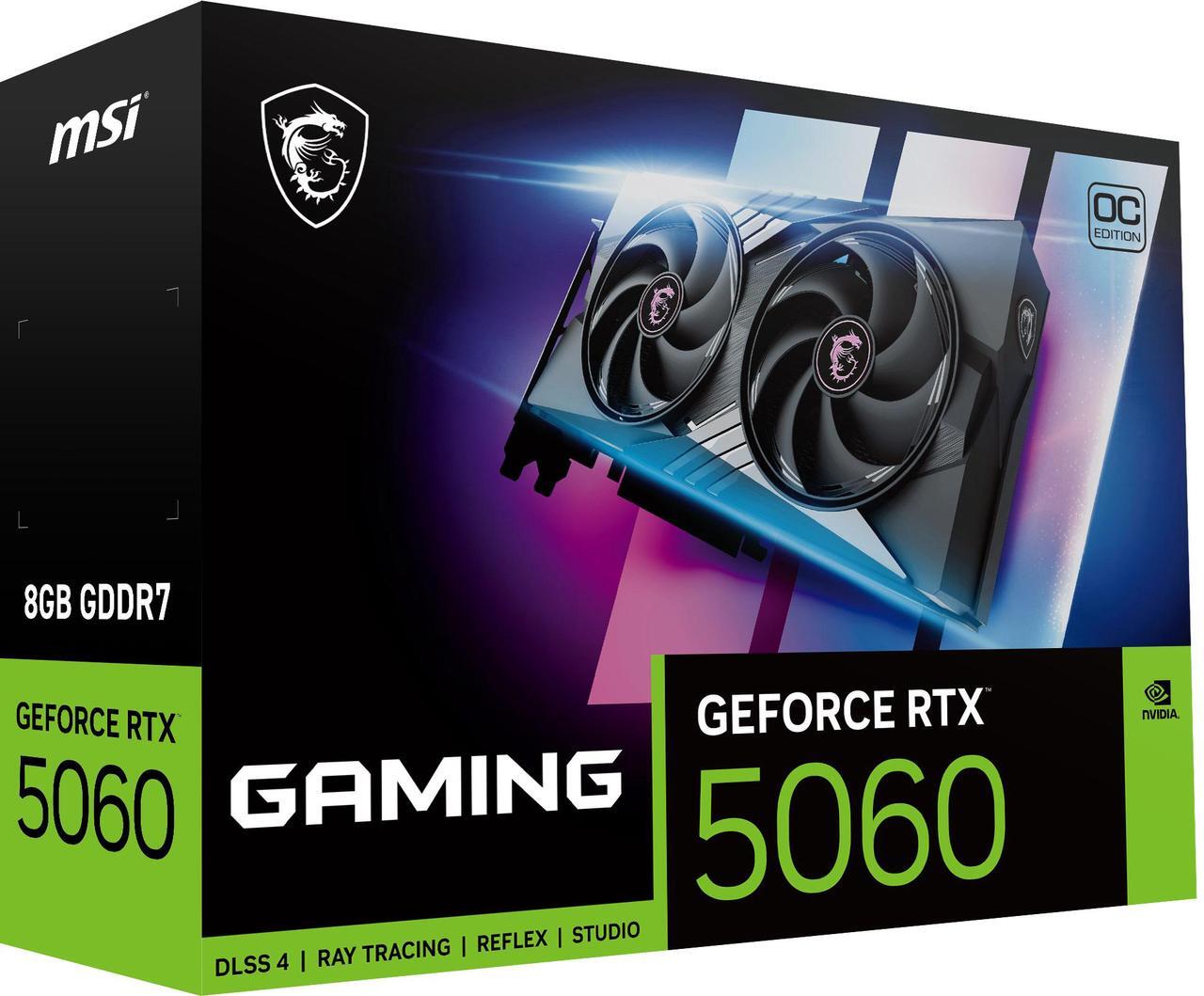 Alt view image 10 of 11 - MSI Gaming GeForce RTX 5060 8GB GDDR7 PCI Express 5.0 x 16 (use x8) Graphics Card RTX 5060 8G GAMING OC