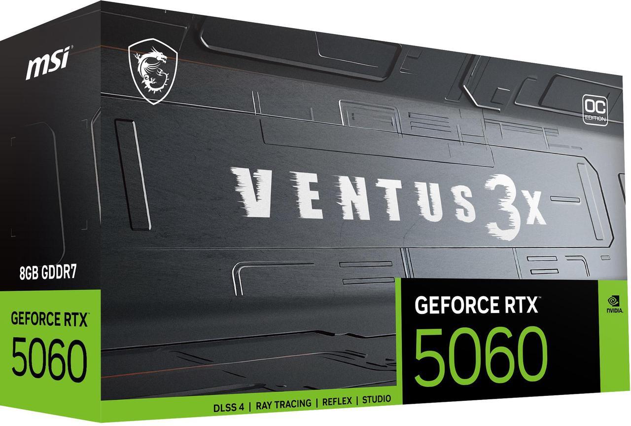 Alt view image 9 of 10 - MSI Ventus GeForce RTX 5060 8GB GDDR7 PCI Express 5.0 x 16 (use x8) Graphics Card RTX 5060 8G VENTUS 3X OC