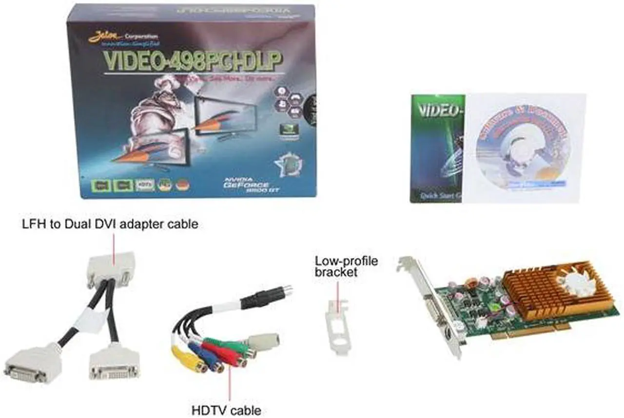 Alt view image 5 of 5 - JATON GeForce 9500 GT 1GB DDR2 PCI Low Profile Ready Graphics Card VIDEO-498PCI-DLP