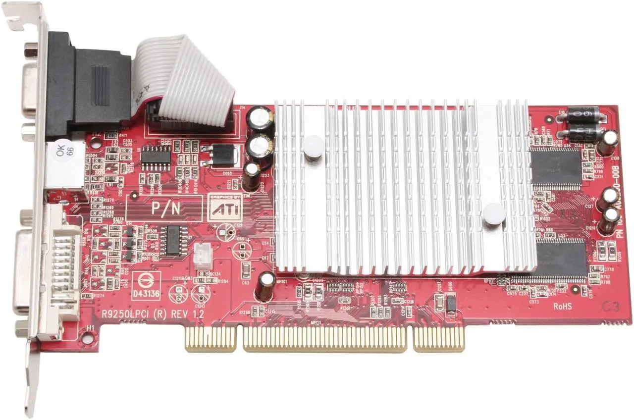 Alt view image 3 of 6 - Apollo Radeon 9250 128MB DDR PCI Low Profile Graphics Card R9250LPCI-C3R