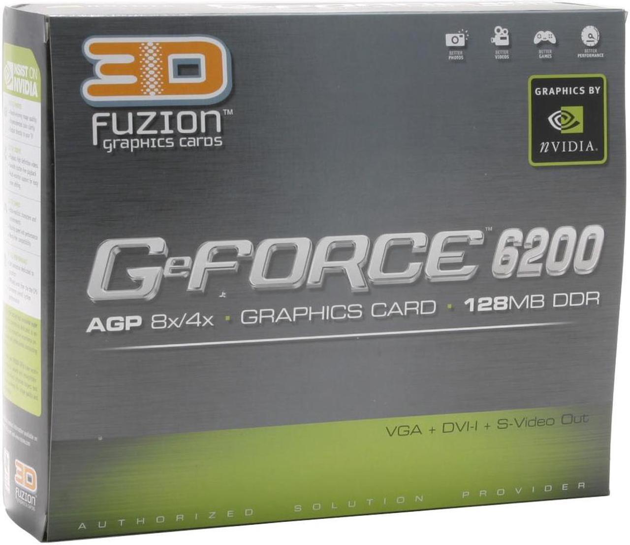 Alt view image 6 of 6 - 3D Fuzion GeForce 6200 128MB DDR AGP 4X/8X Graphics Card 3DFR6200